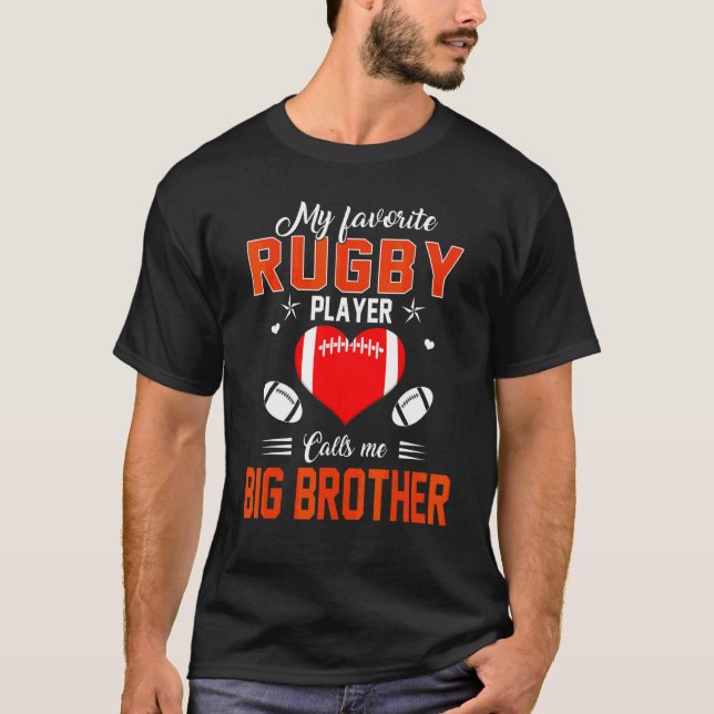 Camiseta Jogador de Rugby favorito me chama de Mãe Irmã Gra (Frente)