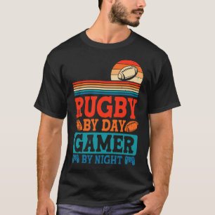 Camiseta Jogador De Rugby Por Dia Por Vídeo Noturno Retro