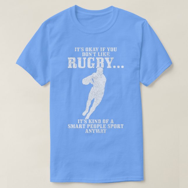 Camiseta Jogador de Rugby Smart Pessoas Esporte Engraçado (Frente do Design)