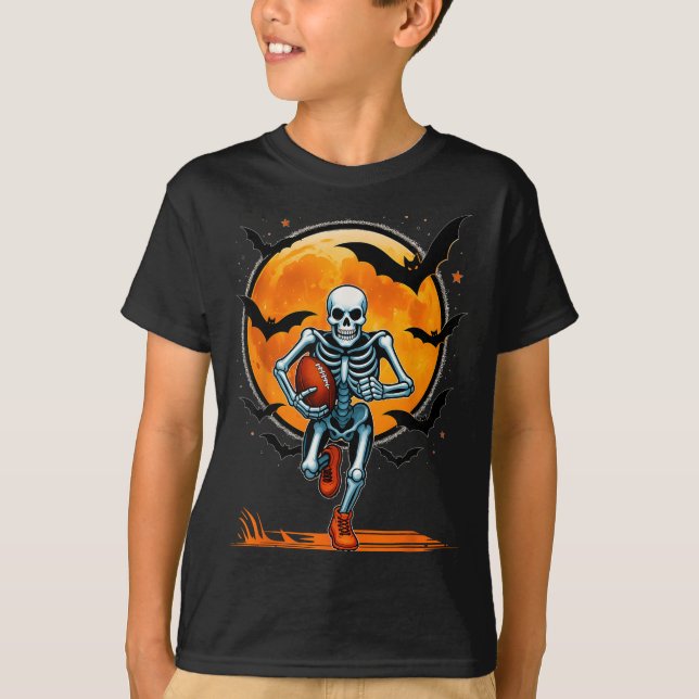 Camiseta Jogador de Skeleton de futebol americano engraçado (Frente)