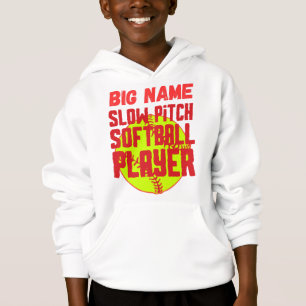 Camiseta Jogador de softball com tom lento de grande nome