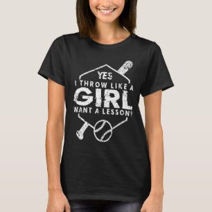 Camiseta Jogador De Softball Esportivo Sim Eu Jogo Como Uma