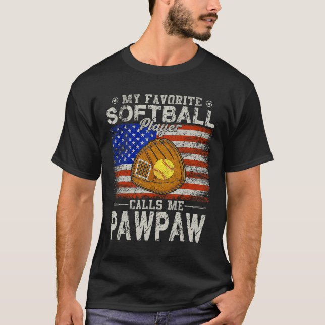 Camiseta Jogador de Softball Favorito Me Chama De Softball  (Frente)
