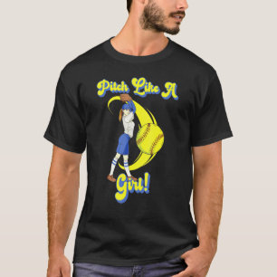 Camiseta Jogador De Softball Para Meninas Lança Como Uma Mu