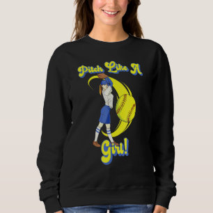 Camiseta Jogador De Softball Para Meninas Lança Como Uma Mu