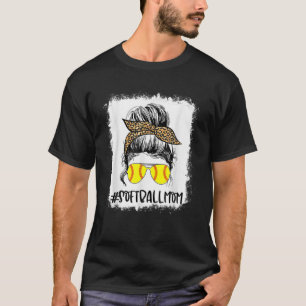 Camiseta Jogador de Softball Sangrento Mãe Vida Leopardo Me