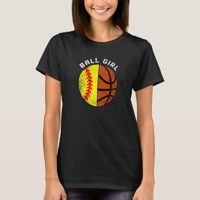 Camiseta Jogador de softbol da Ball Girl (Frente)