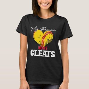 Camiseta Jogador de Softbol Mulheres Meninas Princesa Cravo
