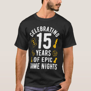 Camiseta Jogador de Tabuleiro Casal Casado 15 Anos Jogos de