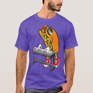 Camiseta Jogador de Teclado Engraçado de Cachorro Quente