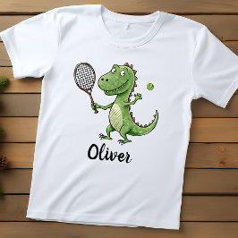 Camiseta Jogador de Tênis Adorável T-Rex Personalizado