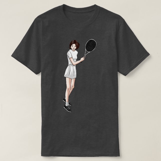 Camiseta Jogador de tênis com Raquet (Frente do Design)