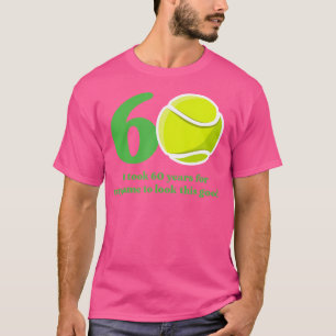 Camiseta Jogador de Tênis de 60 anos, aniversário de 60 ano