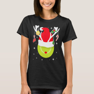 Camiseta Jogador de Tênis de bola de natal de renas dos Pap