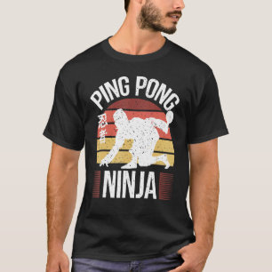Camiseta Jogador de Tênis de Mesa Ninja de Ping Pong Ping