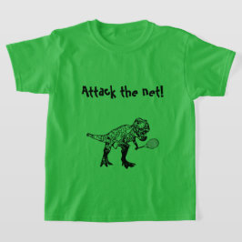 Camiseta Jogador de Tênis do Dinossauro T-Rex com Texto