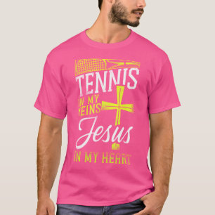 Camiseta Jogador de Tênis engraçado Racket Jesus Faith Chri