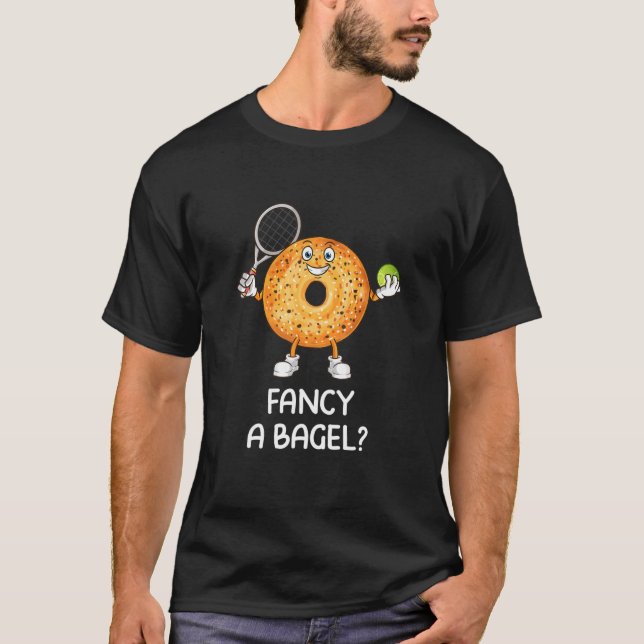 Camiseta Jogador de Tênis Funny Bagel (Frente)