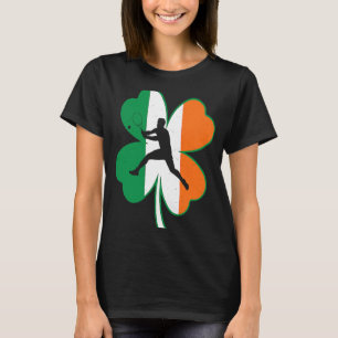 Camiseta Jogador de tênis Lucky Shamrock Ireland Flag Rua P