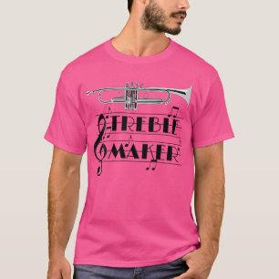 Camiseta Jogador De Trompete Engraçado Clef Jazz (2 Sid)