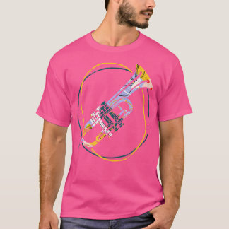 Camiseta Jogador de Trompete Jazz Music Gift Hippie Trumpet