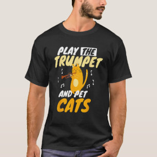 Camiseta Jogador de Trompete Trumpeter I Gato Humor de Pet