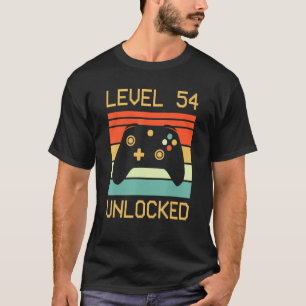 Camiseta Jogador de vídeo 54º aniversário Nível 54 desbloqu