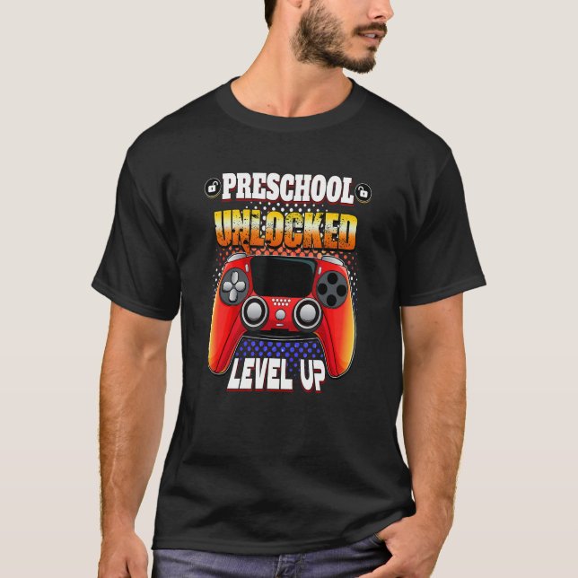 Camiseta Jogador De Vídeo De Volta À Pré-Escola Escolar Des (Frente)