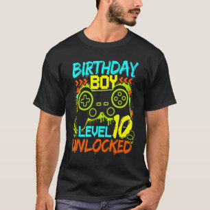 Camiseta Jogador de Vídeo Desbloqueado Birthday Boys Level