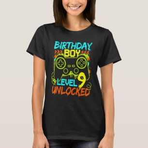 Camiseta Jogador de Vídeo Desbloqueado Birthday Boys Level