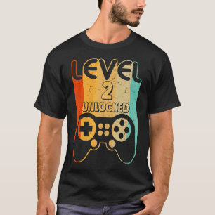 Camiseta Jogador de vídeo desbloqueado do nível 2 do segund
