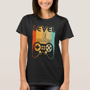 Camiseta Jogador de vídeo desbloqueado do nível 2 do segund