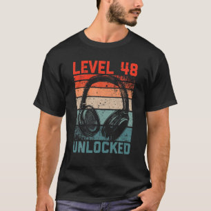 Camiseta Jogador De Vídeo Desbloqueado Do Nível 48 Amantes