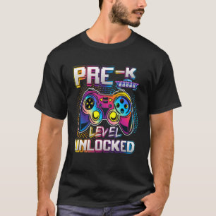 Camiseta Jogador De Vídeo Desbloqueado No Nível Pré-K Volta