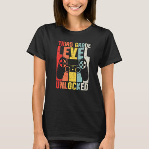 Camiseta Jogador de vídeo desbloqueado no terceiro nível di