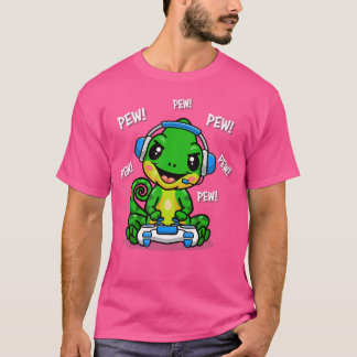 Camiseta Jogador de vídeo elegante - Lover do Camaleão Répt