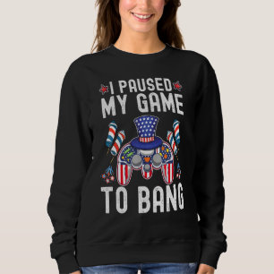 Camiseta Jogador De Vídeo Em 4 De Julho - Parei Meu Jogo Pa