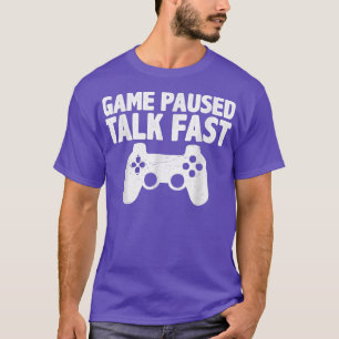 Camiseta Jogador de Vídeo Engraçado Jogo Jogador Pausa Fest