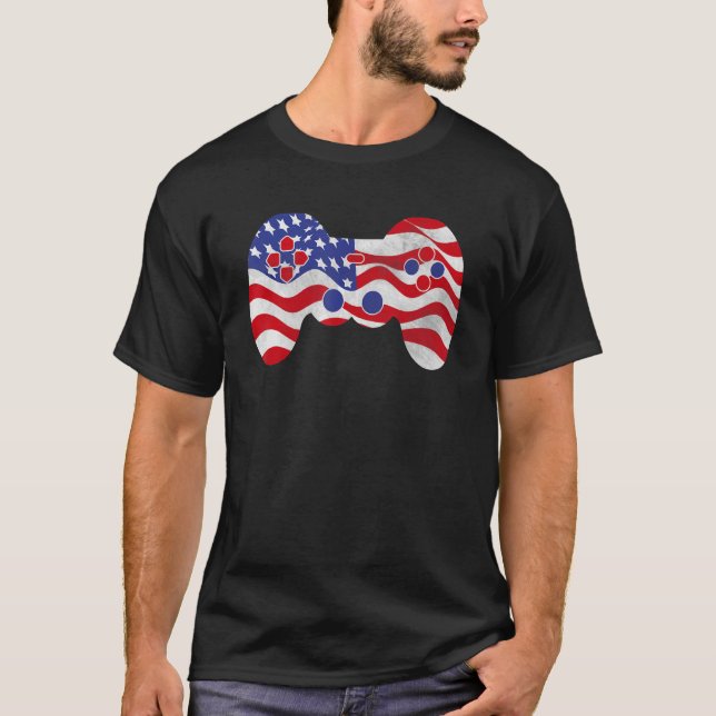 Camiseta Jogador de Vídeo Jogador de Sinalizador Americano  (Frente)