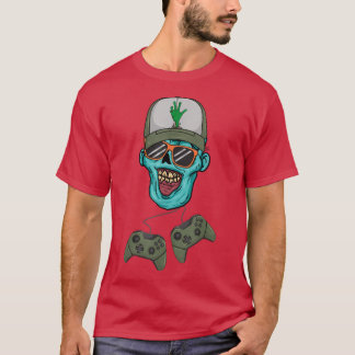 Camiseta Jogador de Vídeo Zombie no Halloween Zombie Gamer 