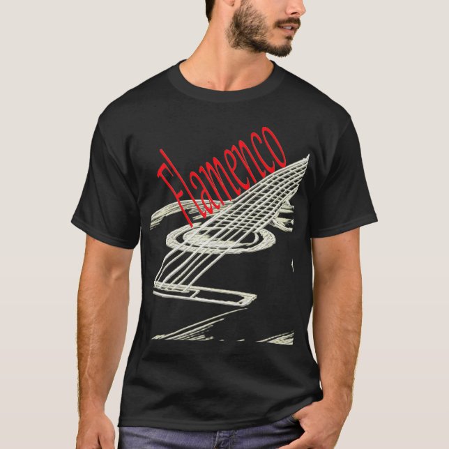 Camiseta Jogador de Violão Acústico Flamenco Premium (Frente)