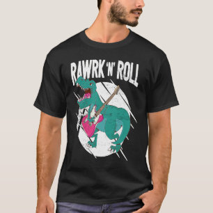 Camiseta Jogador de Violão Dinossauro Rock'n'Roll Guitar
