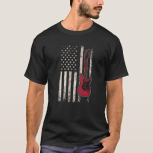 Camiseta Jogador de Violão Elétrico - Bandeira Americana