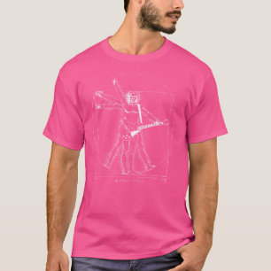 Camiseta Jogador De Violão Engraçado Da Vinci Vitruvian Man