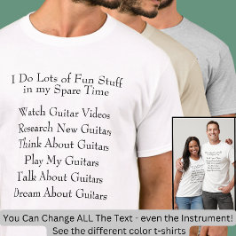 Camiseta Jogador de Violão - O que faço em tempo livre