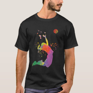 Camiseta Jogador de Voleibol Colorsplash Girls Kids Beach V