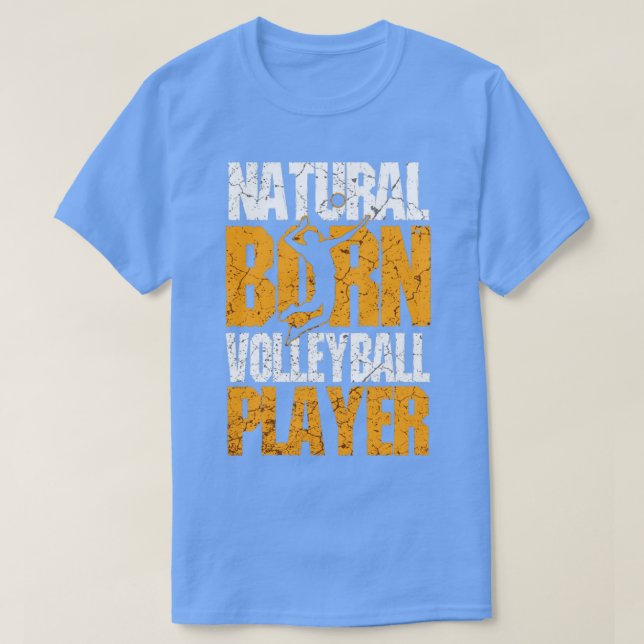 Camiseta Jogador de Voleibol de Nascer Natural (Frente do Design)