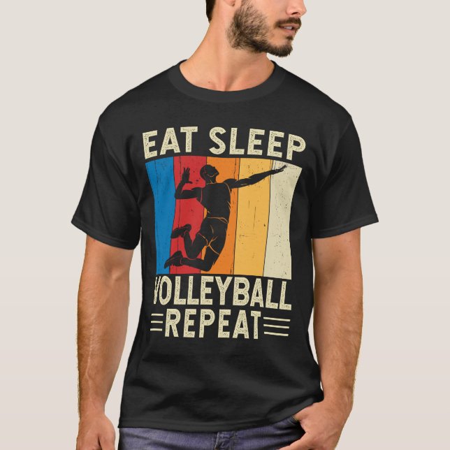 Camiseta Jogador de Voleibol Repetitivo De Sono (Frente)