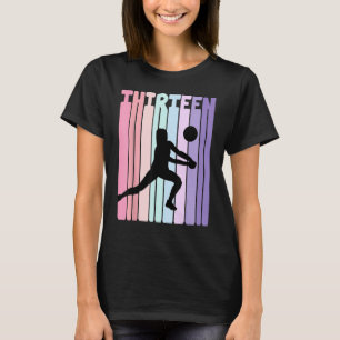 Camiseta Jogador de Voleibol Retro de Aniversário de 13 13 