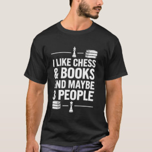 Camiseta Jogador de Xadrez Amante de Livros Gosta de Livros